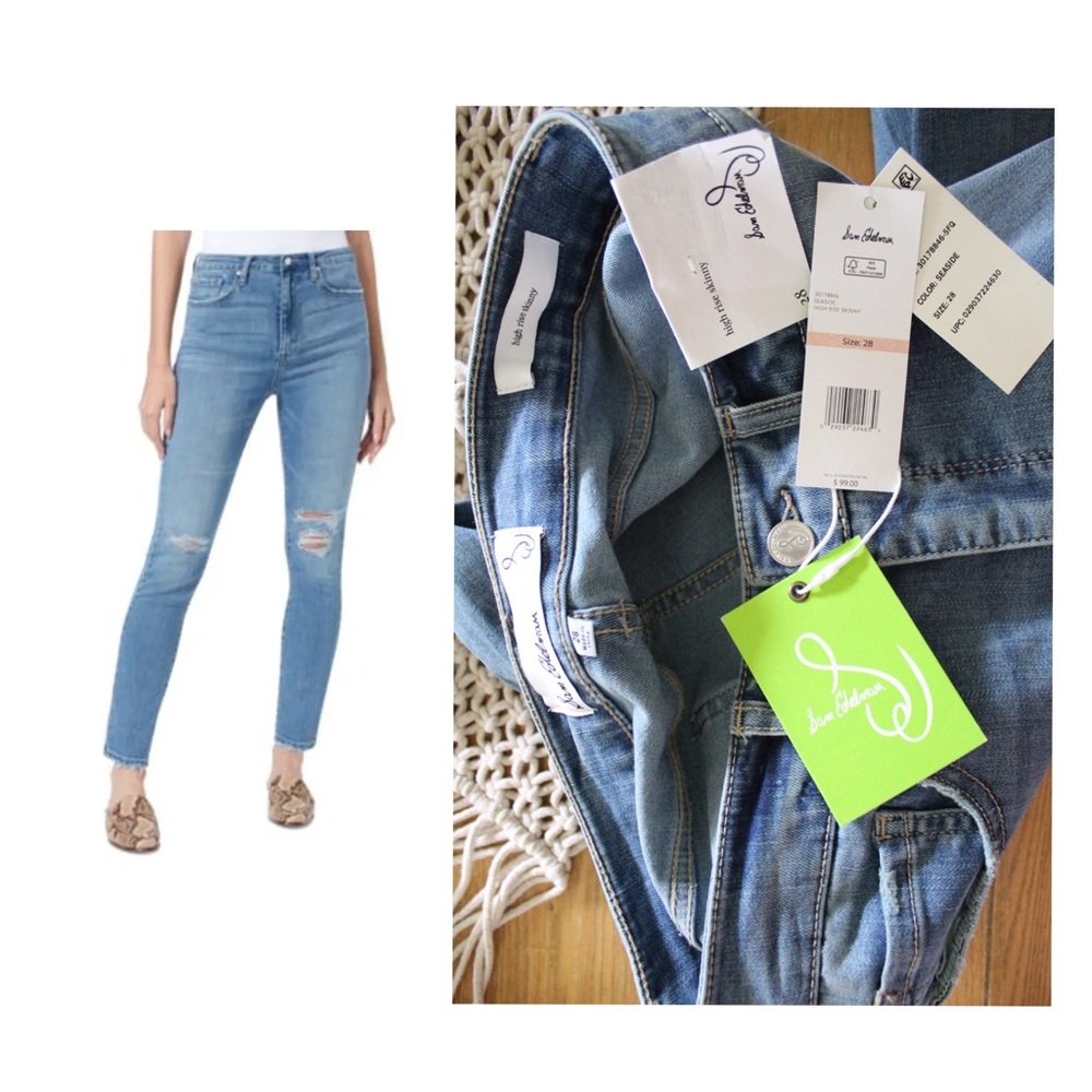 Sam Edelman NWT Seaside High Rise Skinny Distressed Jeans 28 6
